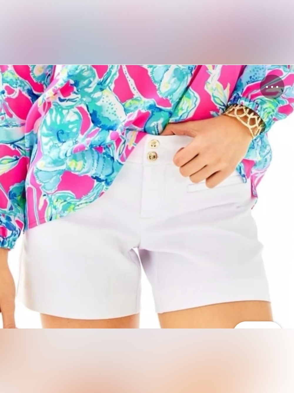 Lily Pulitzer Solid White Joette Stretch Dinner Shorts Size 4